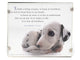 Plaque with a Dalmatian puppy and a quote by Pam Brown on a white background
