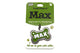 Engravable pet identity tag for 'Max' on a green card with 'Wags & Whiskers' branding.