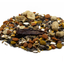 Pile of bird seed with a 100g weight indicator on a white background