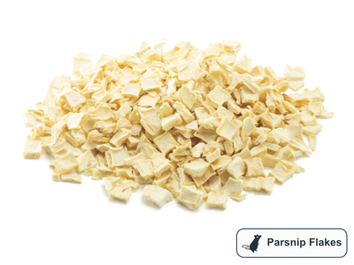A pile of parsnip flakes