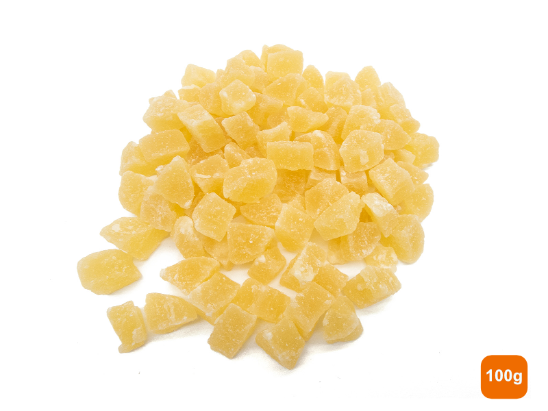 A pile of  Diced Pineapple 100g