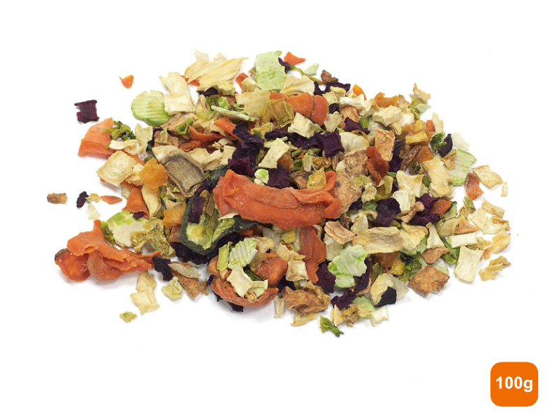 A pile of Premium Vegetable Medley 100g