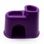 A small purple plastic accessory with a rounded rectangular shape, featuring a top opening and a lower arched opening, photographed on a plain white background.