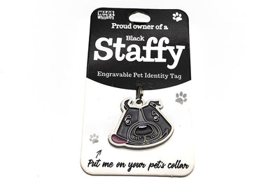 Wags & Whiskers Black Staffy Dog Identity Tag