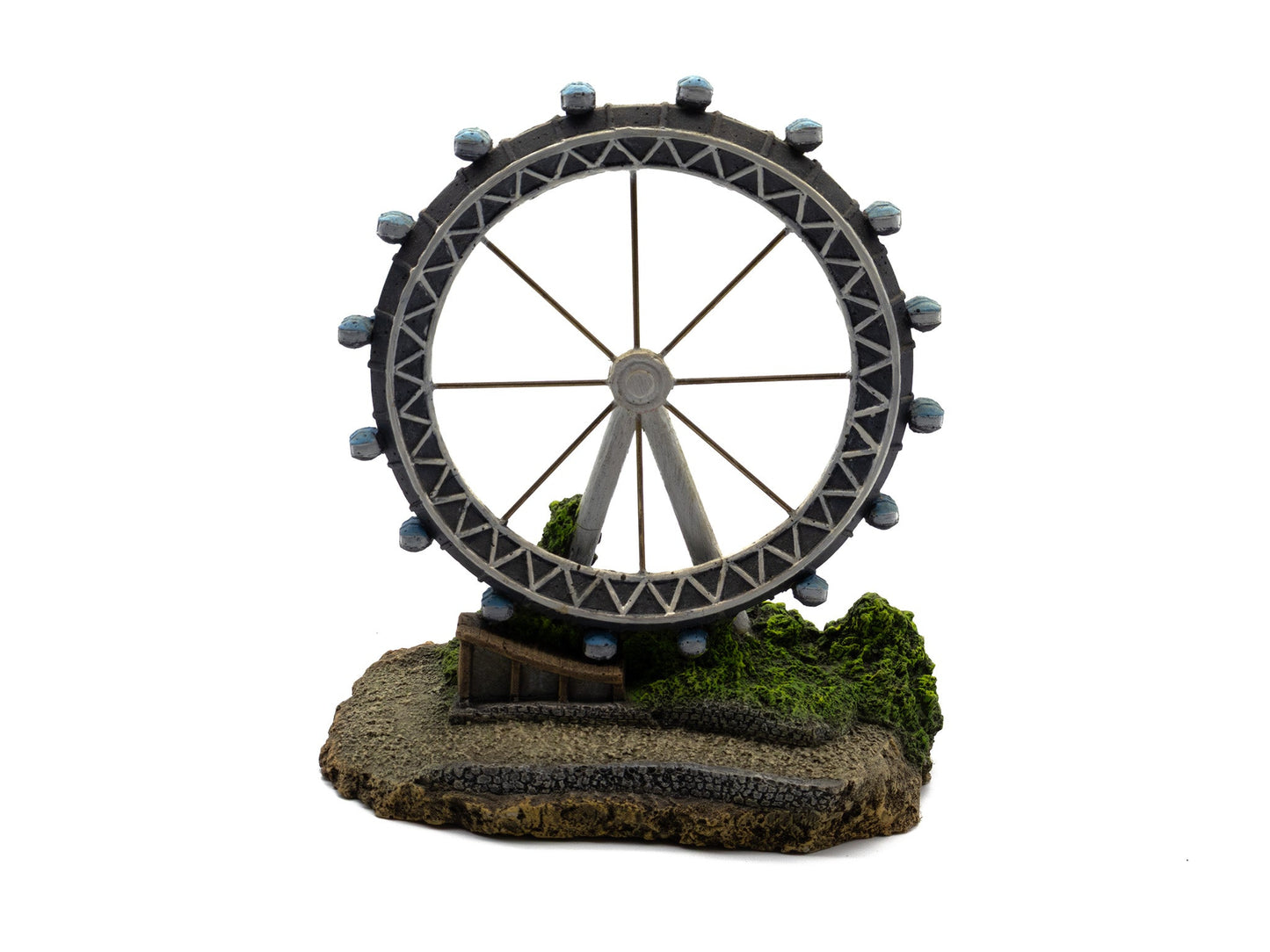 Model of a Ferris wheel on a white background