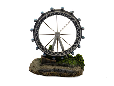 Model of a Ferris wheel on a white background