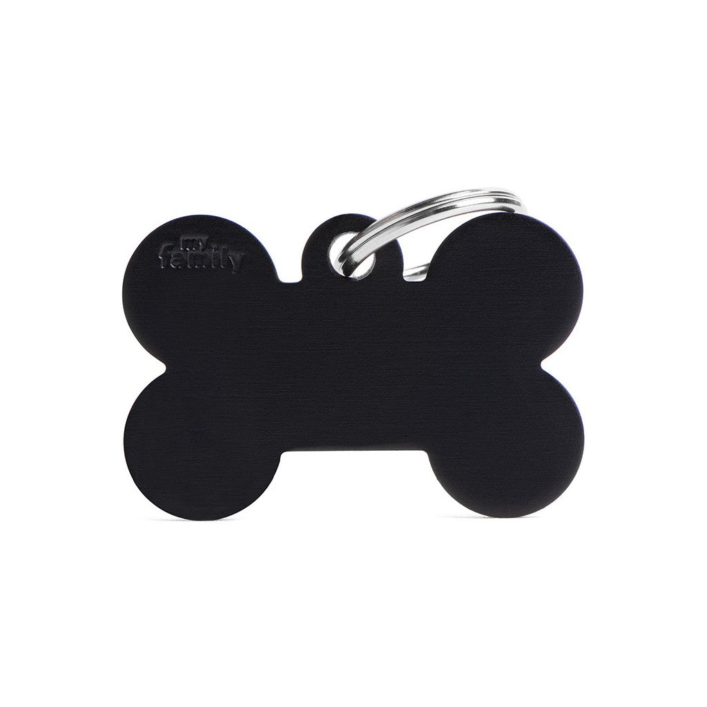 My Family Blank Large Black Bone Pet Tag