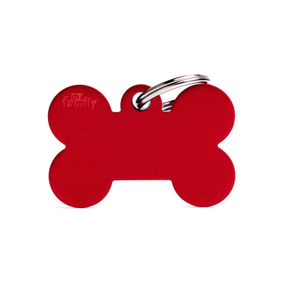 My Family Blank Large Red Bone Pet Tag