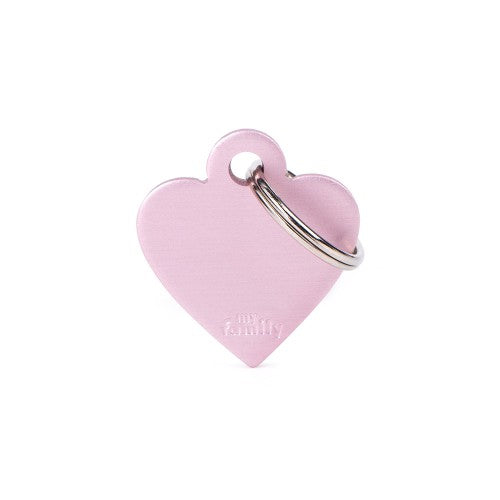 My Family Blank Small Pink Heart Pet Tag