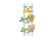 Two fish-shaped cat toys by afp clicks, attached to a white and light blue striped blister card, on a plain white background.